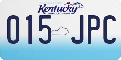 KY license plate 015JPC