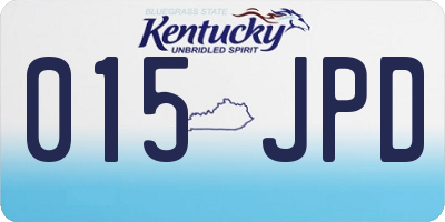 KY license plate 015JPD