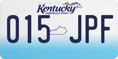 KY license plate 015JPF