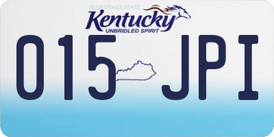 KY license plate 015JPI