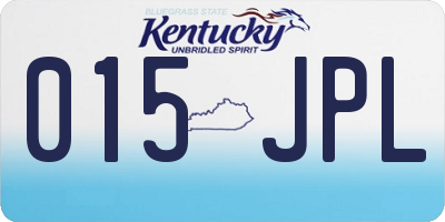 KY license plate 015JPL