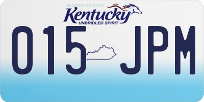 KY license plate 015JPM