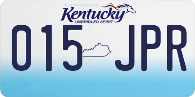 KY license plate 015JPR