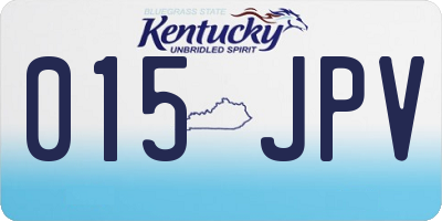 KY license plate 015JPV