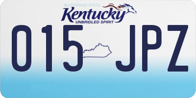 KY license plate 015JPZ