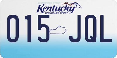 KY license plate 015JQL