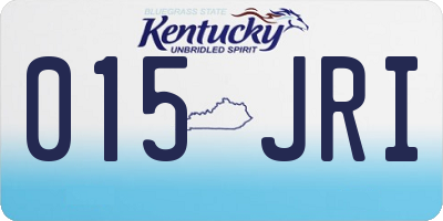 KY license plate 015JRI