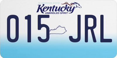 KY license plate 015JRL