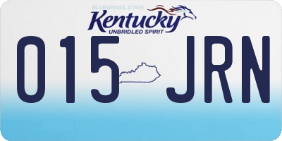 KY license plate 015JRN