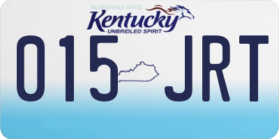 KY license plate 015JRT