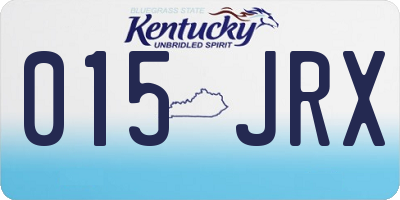 KY license plate 015JRX