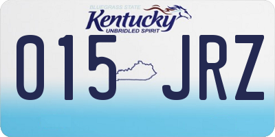 KY license plate 015JRZ