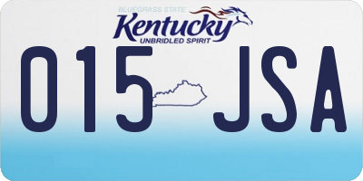 KY license plate 015JSA