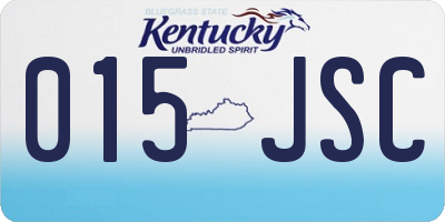 KY license plate 015JSC