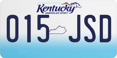 KY license plate 015JSD