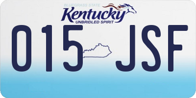 KY license plate 015JSF