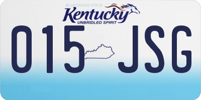 KY license plate 015JSG