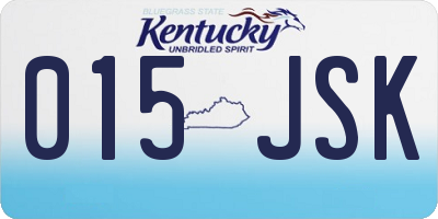 KY license plate 015JSK