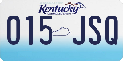 KY license plate 015JSQ