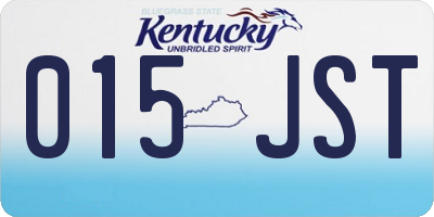 KY license plate 015JST