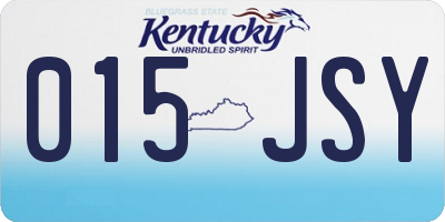 KY license plate 015JSY