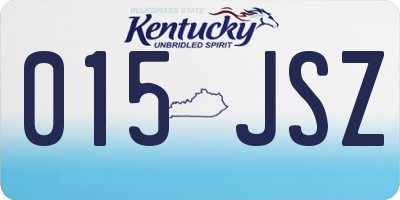 KY license plate 015JSZ