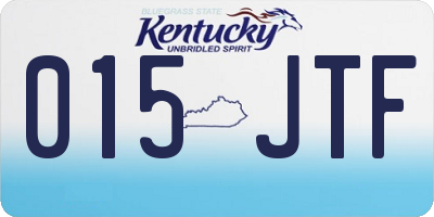KY license plate 015JTF