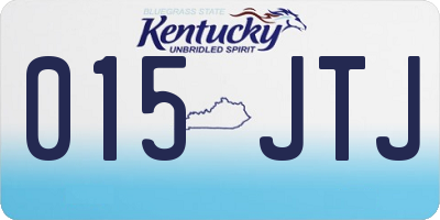 KY license plate 015JTJ