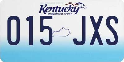 KY license plate 015JXS