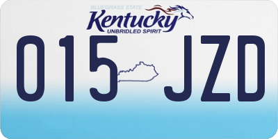 KY license plate 015JZD