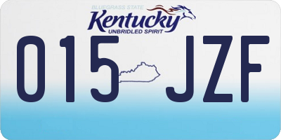 KY license plate 015JZF