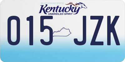 KY license plate 015JZK