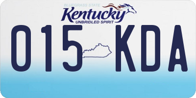 KY license plate 015KDA