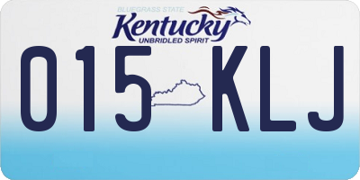 KY license plate 015KLJ