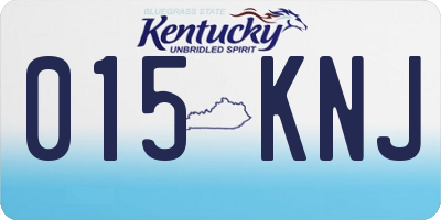 KY license plate 015KNJ