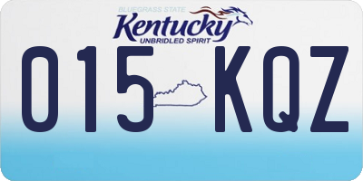KY license plate 015KQZ
