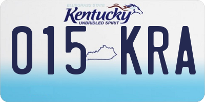KY license plate 015KRA
