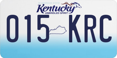 KY license plate 015KRC