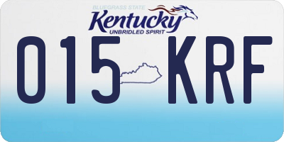 KY license plate 015KRF