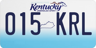 KY license plate 015KRL