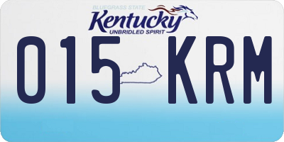 KY license plate 015KRM