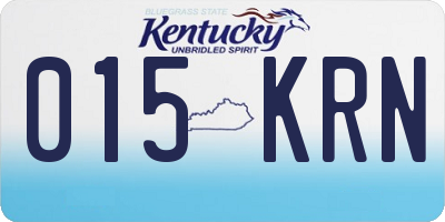 KY license plate 015KRN