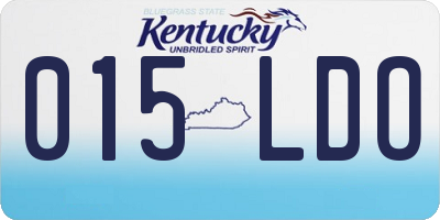 KY license plate 015LDO