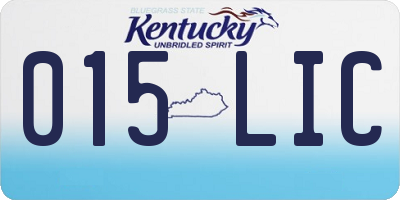 KY license plate 015LIC