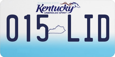 KY license plate 015LID