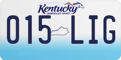 KY license plate 015LIG