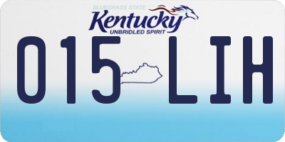 KY license plate 015LIH