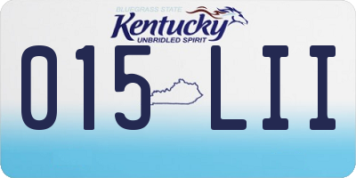 KY license plate 015LII