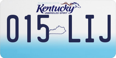 KY license plate 015LIJ