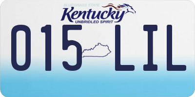 KY license plate 015LIL